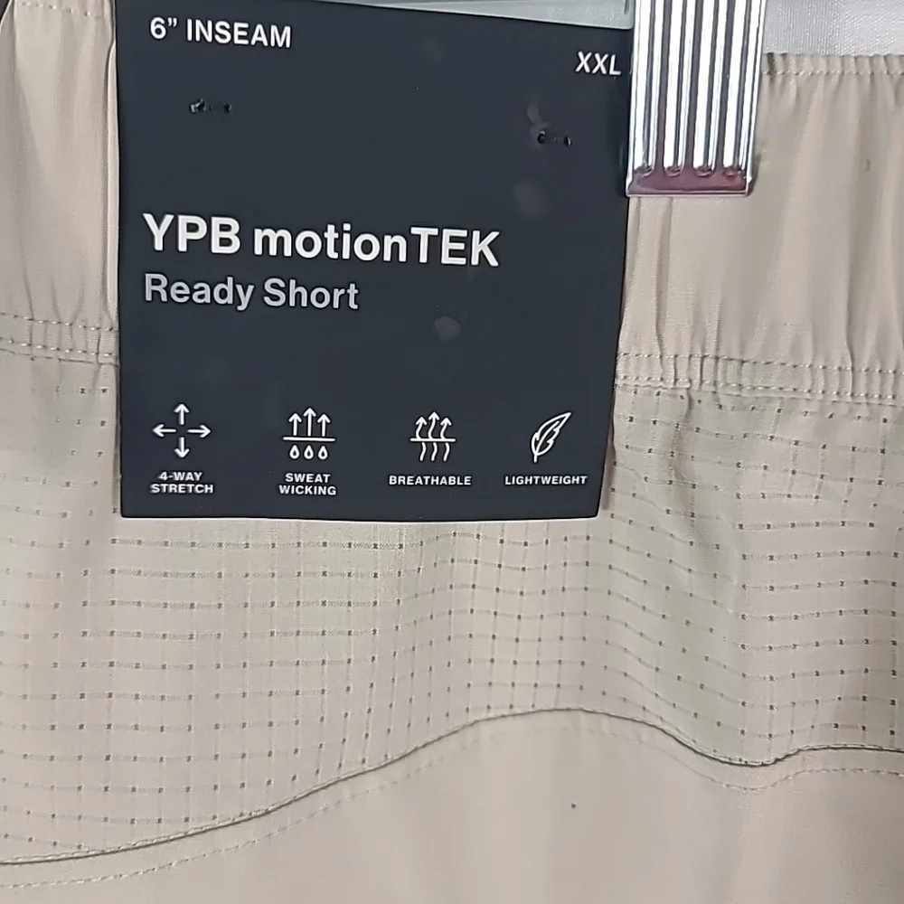 NEW Abercrombie & Fitch Men's YPB MotionTEK Ready Shorts 6” Tan Size XXL Unlined